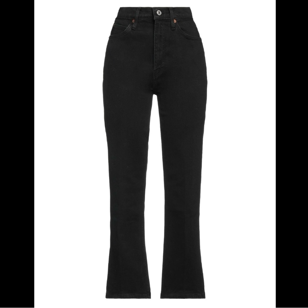 RE/DONE 70s cropped high-rise bootcut jeans in black